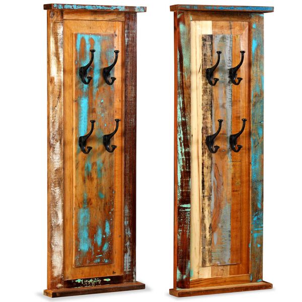 vidaXL Porte-manteau 2 pcs Bois de récupération massif 38x100 cm