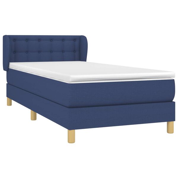vidaXL Sommier &agrave; lattes de lit avec matelas Bleu 80x200 cm Tissu