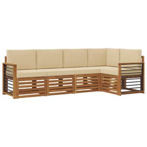 vidaXL Ensemble de canap&eacute;s d'ext&eacute;rieur 5 pc Naturel et Beige Polyester