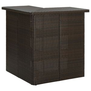 vidaXL Table d'angle de bar Marron 100x50x105 cm R&eacute;sine tress&eacute;e