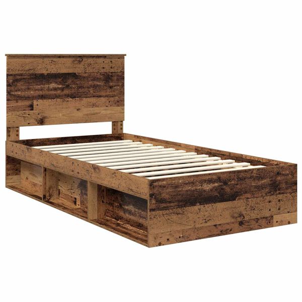 vidaXL Cadre de lit Bois ancien 100 x 200 cm Bois de pin massif