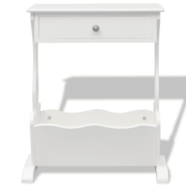 vidaXL Porte-revues Melrose Blanc