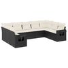 vidaXL Salon de jardin 9 pcs avec coussins noir r&eacute;sine tress&eacute;e