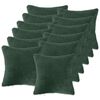 vidaXL Housse de coussin 12 pc HEERLEN Vert fonc&eacute; 40 x 40 cm Boucl&eacute;