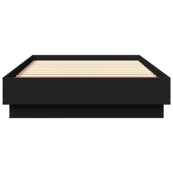 vidaXL Cadre de lit sans matelas noir 90x200 cm bois d'ing&eacute;nierie