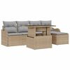 vidaXL Ensemble de si&egrave;ges d'ext&eacute;rieur 6 pcs Beige Poly rotin