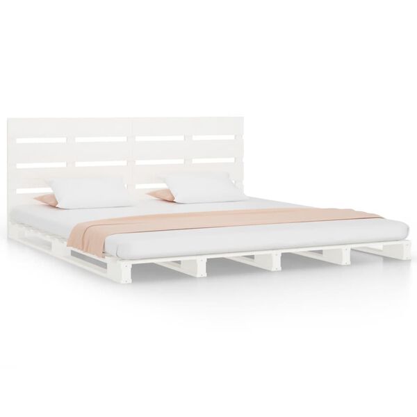 vidaXL Cadre de lit sans matelas blanc 120x200 cm bois de pin massif