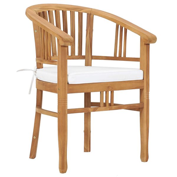 vidaXL Ensemble &agrave; manger de jardin 3pcs avec coussins bois teck solide