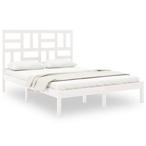 vidaXL Cadre de lit sans matelas blanc bois massif 140x190 cm