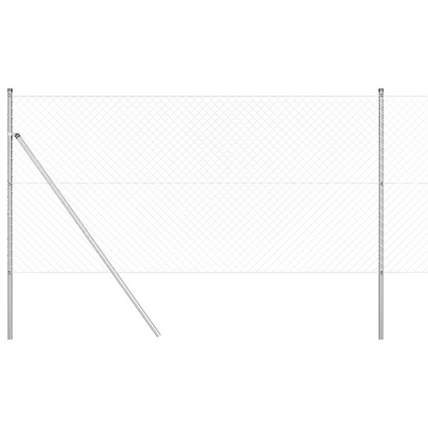 vidaXL Poteau de cl&ocirc;ture. Argent&eacute; 10 x 1,4 m (maille 40 x 40 mm) Acier