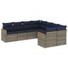 vidaXL Ensemble de canap&eacute; de jardin 8 pcs avec coussins gris r&eacute;sine tress&eacute;e