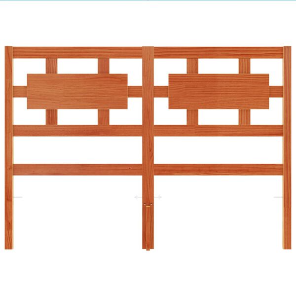 vidaXL T&ecirc;te de lit cire marron 135 cm bois massif de pin