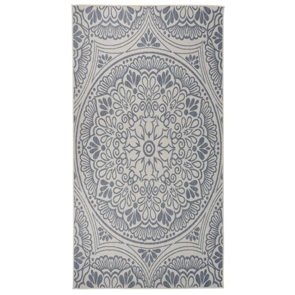 vidaXL Tapis à tissage plat d'extérieur 80x150 cm Motif bleu