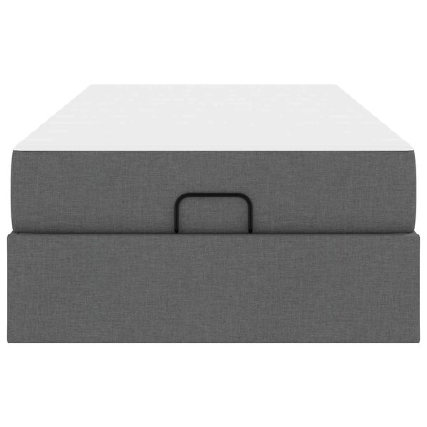 vidaXL Cadre de lit avec matelas avec matelas 2 pcs Gris Fonc&eacute; tissu