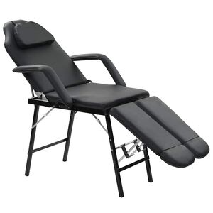vidaXL Fauteuil de massage pour traitement facial Simili-cuir Noir