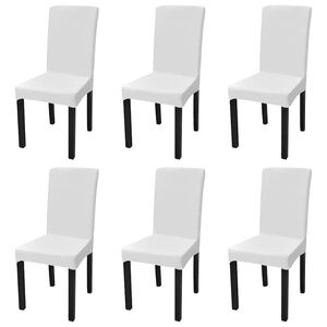 vidaXL Housses extensibles de chaise 6 pcs Blanc