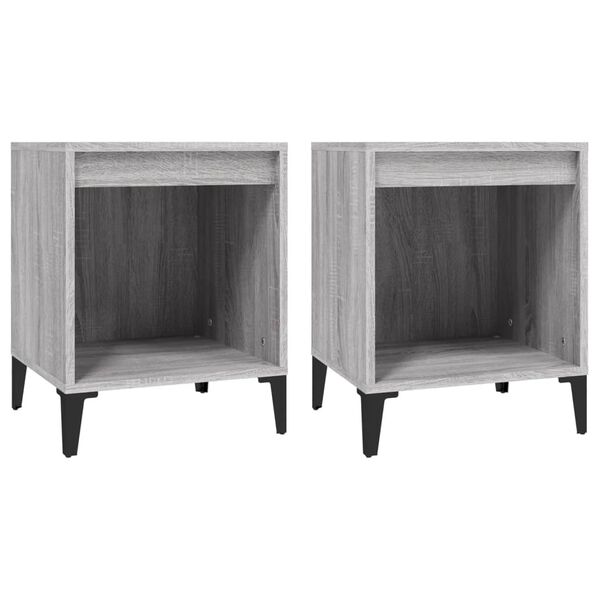 vidaXL Tables de chevet 2 pcs Sonoma gris 40x35x50 cm