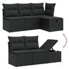 vidaXL Salon de jardin 5 pcs avec coussins noir r&eacute;sine tress&eacute;e