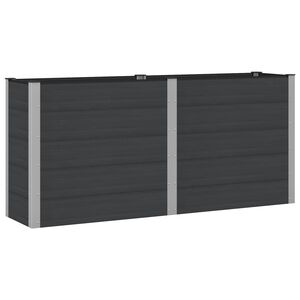 vidaXL Jardini&egrave;re sur&eacute;lev&eacute;e Noir 200 x 50 x 91 cm WPC et Aluminium