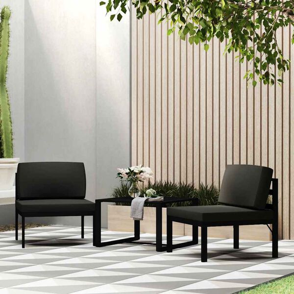 vidaXL Canap&eacute; central sectionnel avec coussins Aluminium Anthracite