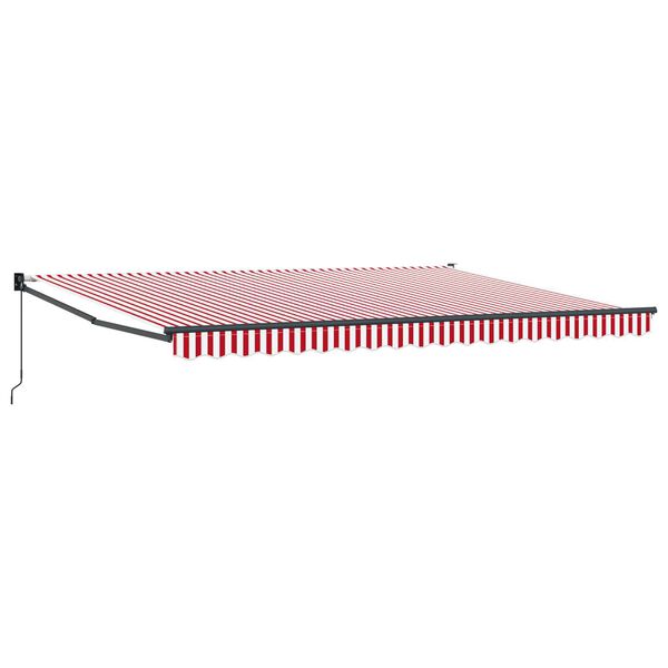 vidaXL Auvent Rétractable Rouge et blanc 450 × 300 cm tissu