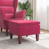 vidaXL Tabouret avec pieds en bois Rouge bordeaux Velours