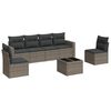 vidaXL Salon de jardin avec coussins 7 pcs gris r&eacute;sine tress&eacute;e