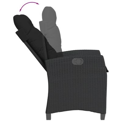 vidaXL Ensemble à manger de jardin coussins 7pcs Noir Résine tressée