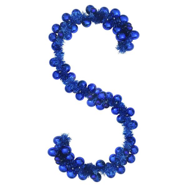 vidaXL Guirlande de Boules de Noël Bleu 186 cm Polystyrène