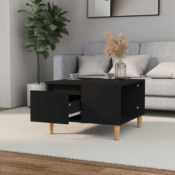 vidaXL Table basse noir 55x55x36,5 cm bois d'ing&eacute;nierie