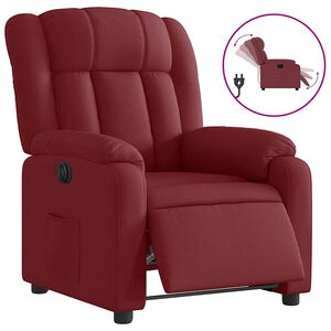 vidaXL Fauteuil inclinable &eacute;lectrique Rouge bordeaux Tissu