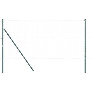 vidaXL Poteau de cl&ocirc;ture ench&acirc;ss&eacute; 13 pc Vert Acier enduit de poudre
