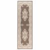 vidaXL Tapis Couloir FLORNES Tiss&eacute; Motif taupe 67 x 200 cm PP 7 mm