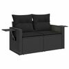 vidaXL Ensemble de canap&eacute; de jardin avec coussin 9 pcs Noir polyrotin
