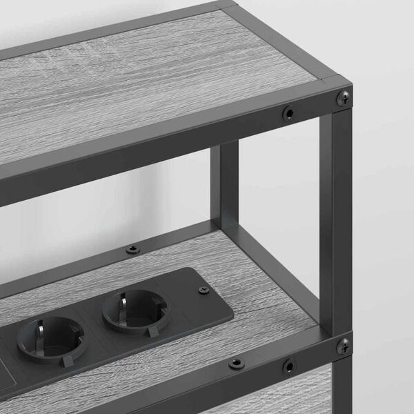 vidaXL T&ecirc;te de lit de rangement Sonoma gris 180 cm Bois d'ing&eacute;nierie