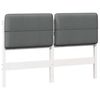 vidaXL T&ecirc;te de lit capitonn&eacute;e Blanc et gris clair 160 cm Pin massif