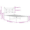 vidaXL Cadre de lit métal sans matelas avec tête de lit blanc 90x200cm