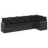 vidaXL Patio Sofa Set 6 place Black
