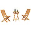 vidaXL Ensemble bistro pliant 3 pcs Marron Bois d'acacia massif