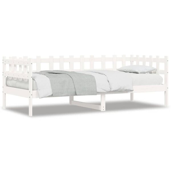 vidaXL Lit de jour sans matelas blanc 90x200 cm bois de pin massif