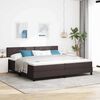 vidaXL Lit &agrave; ressorts avec matelas Marron fonc&eacute; 200 x 200 cm tissu