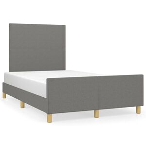 vidaXL Cadre de lit sans matelas gris fonc&eacute; 120x190 cm tissu
