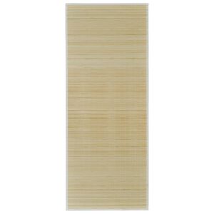 vidaXL Tapis en bambou naturel &agrave; latte rectangulaire 80 x 200 cm