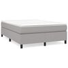 vidaXL Cadre de lit &agrave; lattes gris clair 140x190 cm tissu