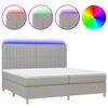 vidaXL Sommier &agrave; lattes de lit matelas et LED Gris clair 200x200 cm