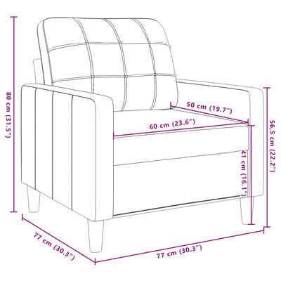 vidaXL Fauteuil Gris foncé 60 cm Velours