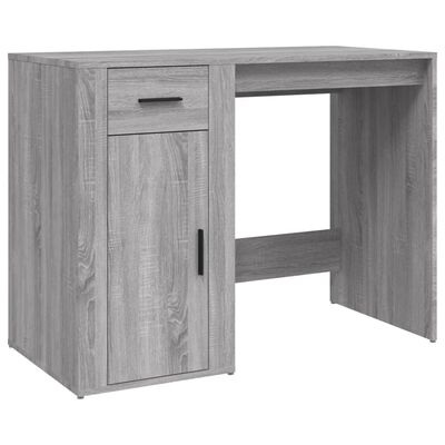vidaXL Bureau avec armoire sonoma gris bois d'ingénierie