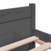 vidaXL Cadre de lit sans matelas gris bois massif 135x190 cm