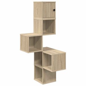 vidaXL &Eacute;tag&egrave;re d'angle murale Ch&ecirc;ne Sonoma 48 x 48 x 120 cm