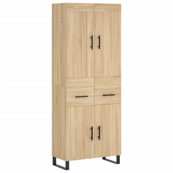 vidaXL Buffet haut Ch&ecirc;ne sonoma 69,5x34x180 cm Bois d'ing&eacute;nierie